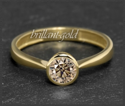 Gold Brillant Ring 0,69ct VS1; 585 Gelbgold